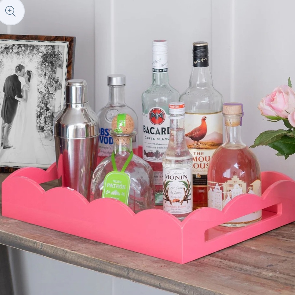 Addison Ross Pink Scalloped Edge Tray